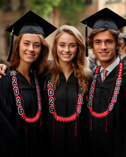 120CM Pop Charm Graduation Braided Leis 2026 Hawaiian Style Ribbon Necklace for Graduation Prom