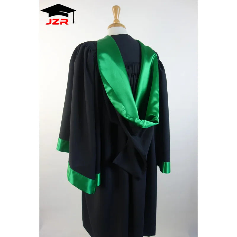 Customizable Wholesale Doctoral Gown Set for Australia UK Universities Cap Hood Included