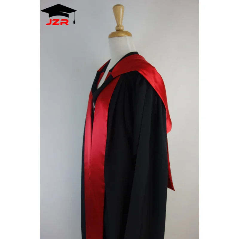 Factory Direct Wholesale Masters Gown for Cambridge Australia PHD Graduation Gown with Hood