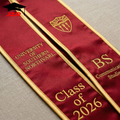 Customizable Grad Stole with Embroidery & Printing Factory Wholesale Low MOQ for High School