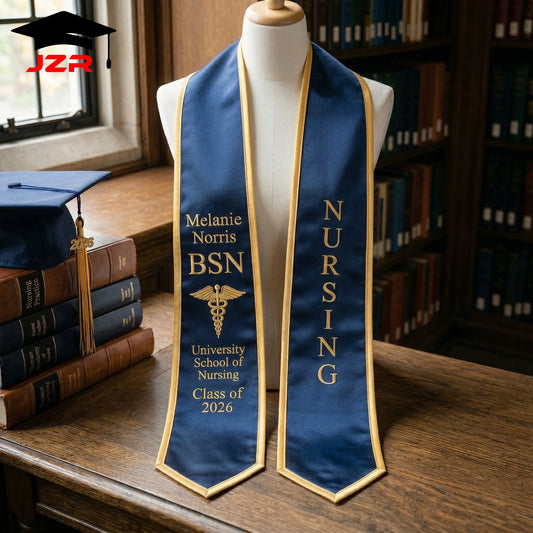 Factory Wholesale Graduation Stole Custom Logo Text Print Embroidery Low Minimum Order for College