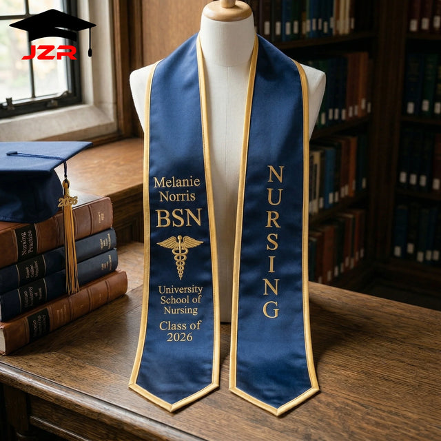 Factory Wholesale Graduation Stole Custom Logo Text Print Embroidery Low Minimum Order for College