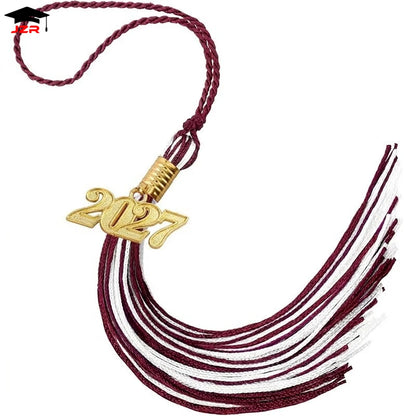 2027 Single & Multiple Color Graduation Cap Tassels with 2027 Year Charm for Grad Cap Ceremony Accessory Decoration