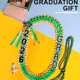 Custom Green and Gold Graduation Ribbon Lei