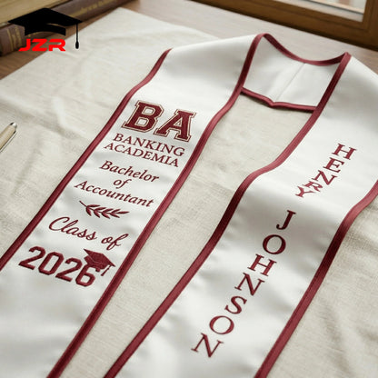 Graduation Shawl Stole Custom Name Logo Embroidery High Clear Printing Low MOQ Factory Direct
