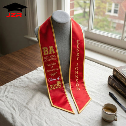 Long Term School Cooperation Graduation Sash Custom Embroidery Logo HD Printing Factory Direct Supply