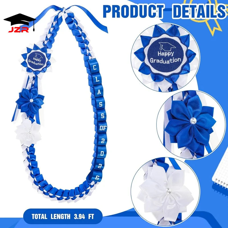 Custom Double-Braided Graduation Ribbon Lei