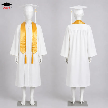 2026 New European American Style Academic Gowns Polyester Unisex Graduation Gown Cap Stole Honor Cord Sets Graduation Robe