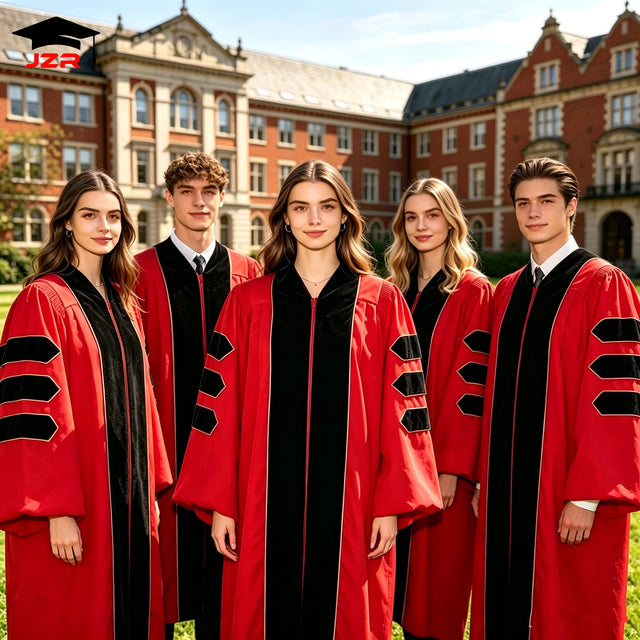 Durable Comfortable Doctoral Gown Unisex Premium Academic Dress 2026 PhD Regalia 100% Polyester for School Graduation