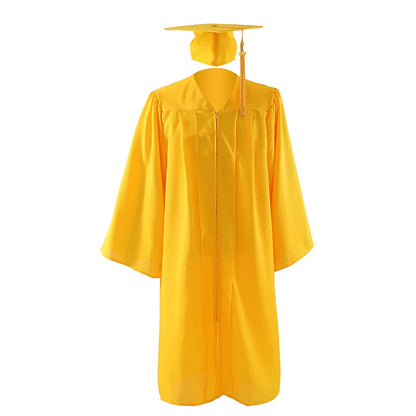 2026 Wholesale Black Adult Matte Uniform Graduation Gown Classic Graduation Gowns With Cap Tassel and Year Charm