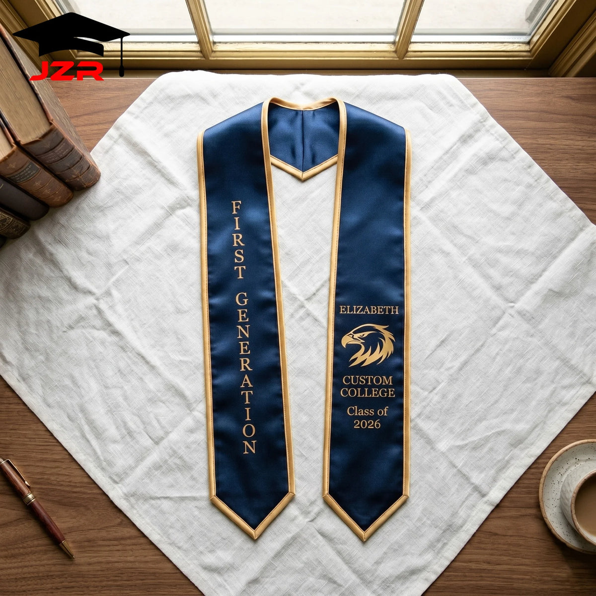 Custom Graduation Shawl with Logo Embroidery