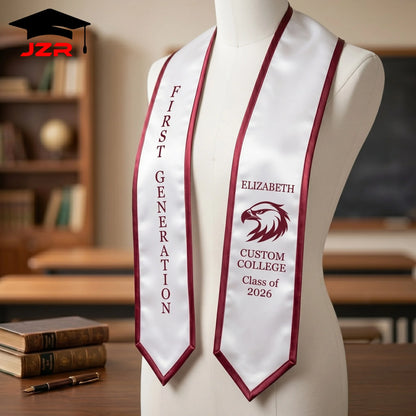 Graduation Shawl Stole Custom Name Logo Embroidery High Clear Printing Low MOQ Factory Direct