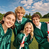Custom Shiny High School Graduation Gown and Cap