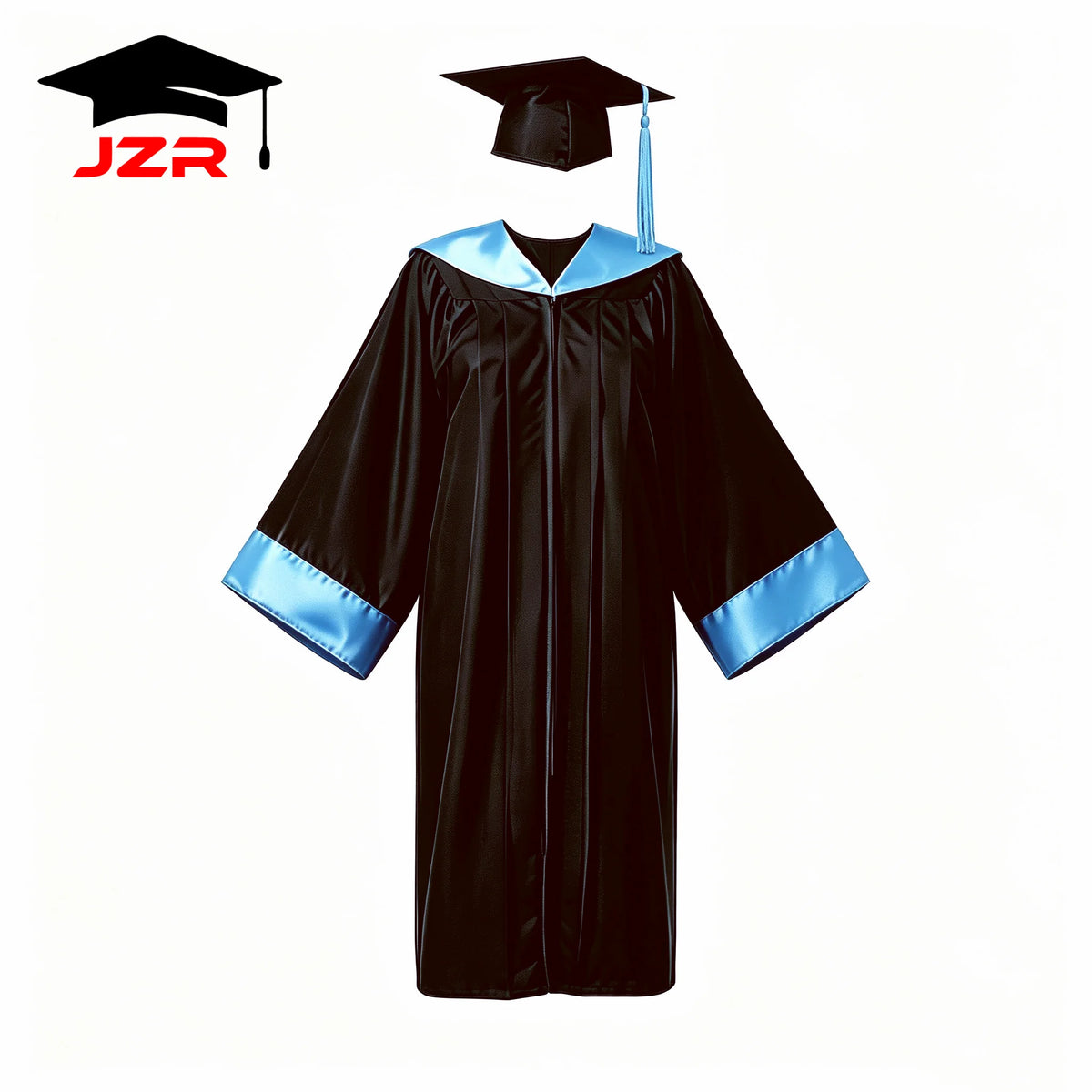 Wholesale New Bachelor Academic Gown, Satin Spliced Trim Hood for Graduation Ceremony