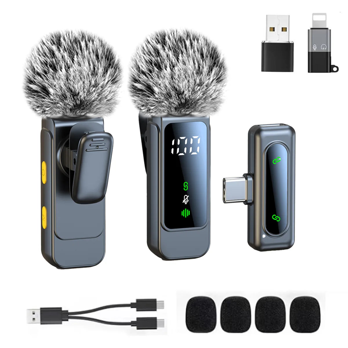L10 Magnetic Clip Wireless Lapel Microphone Noise Reduction  Lavalier Mic for Outdoor TikTok Video